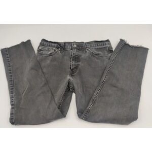 Levi's 501 Original Fit Jeans Women's Gray Distressed Raw Hem W32 L34